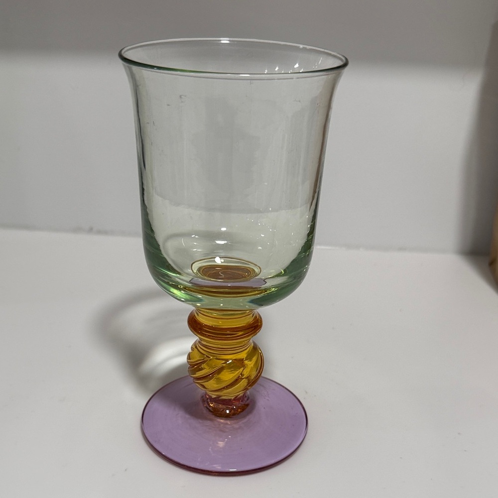 Elegant Multicolor Glass Goblet